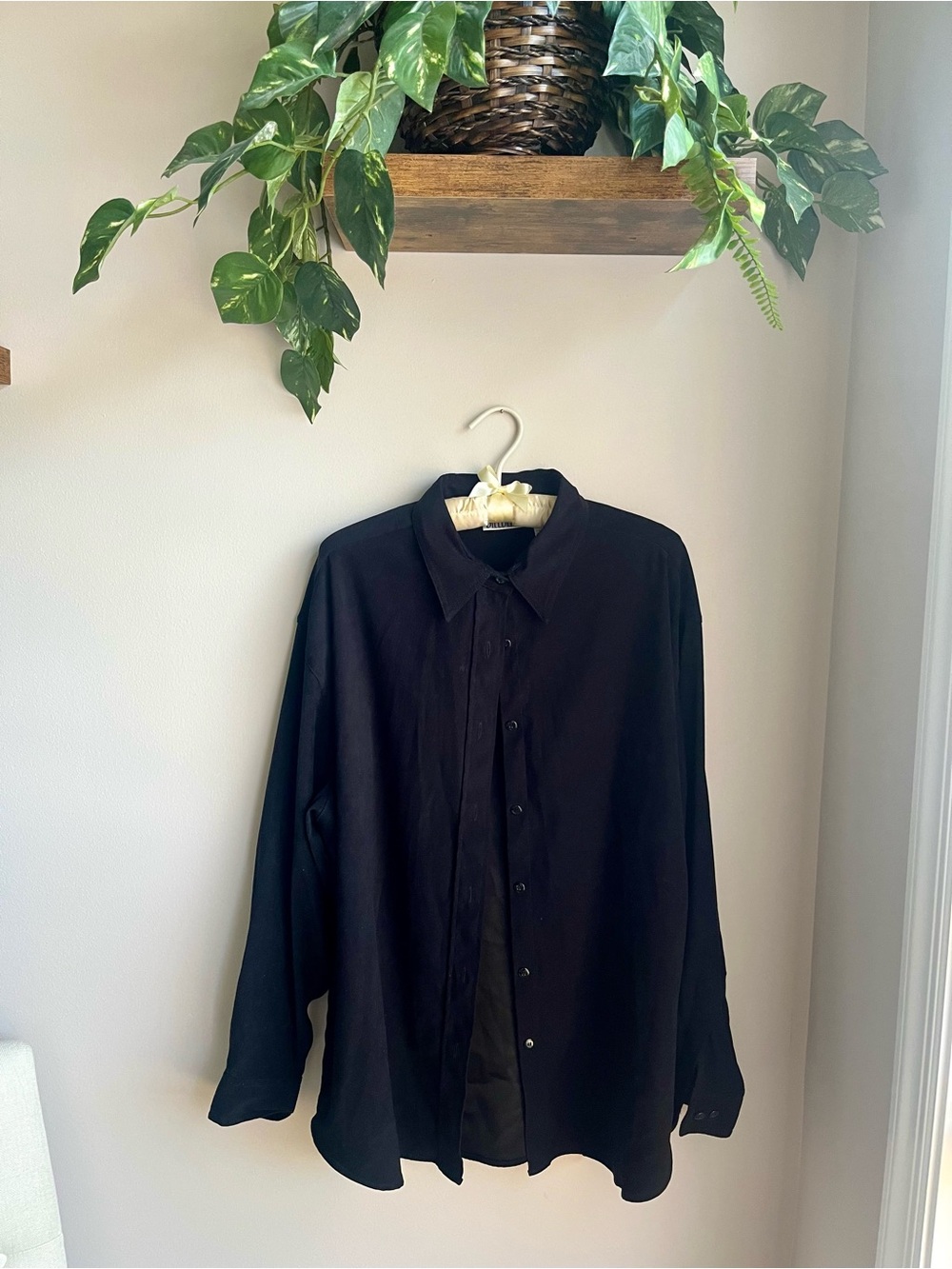 Bill Blass Vintage Men's Black Button-Front Dress Shirt